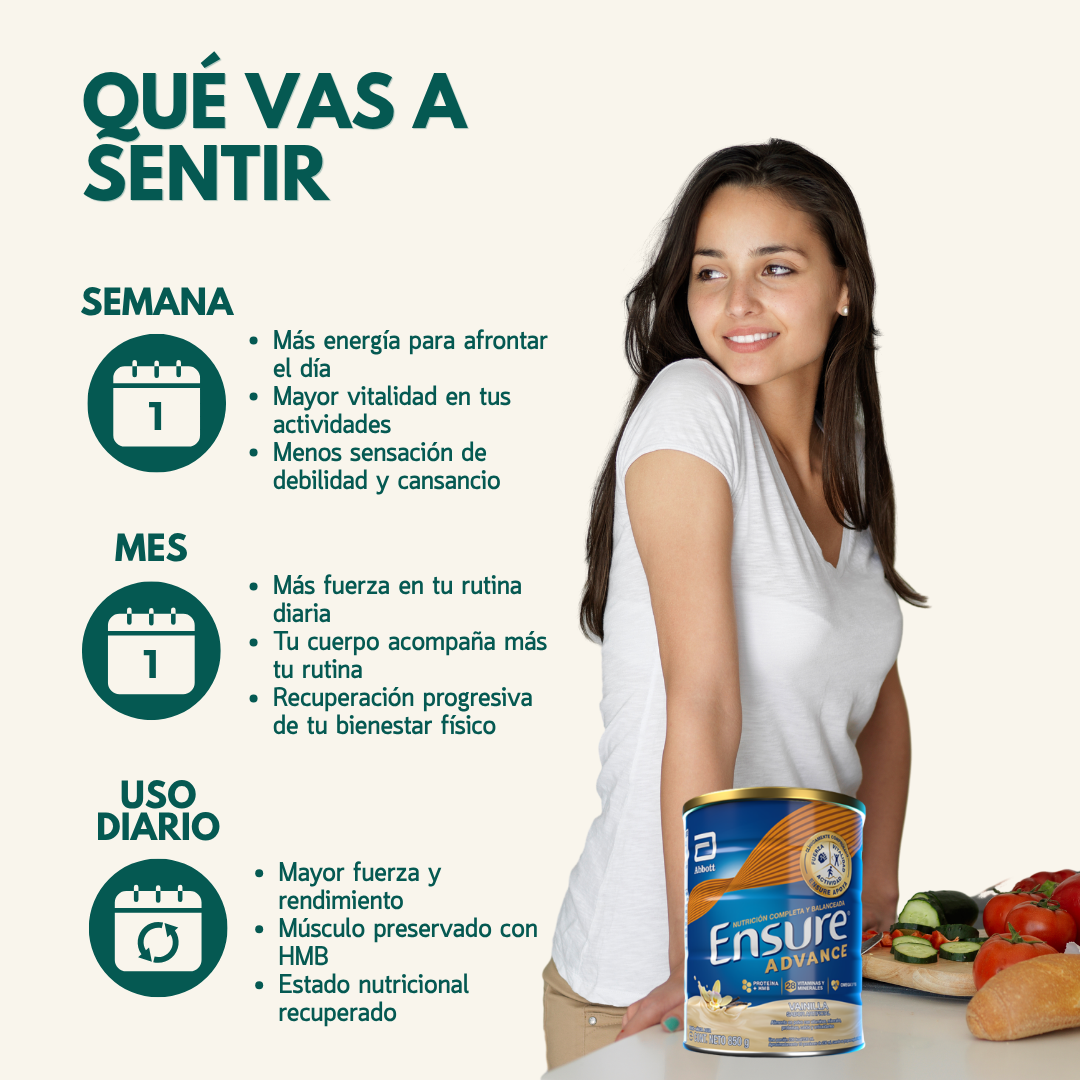Ensure® Advance Lata En Polvo Sabor Vainilla 850g
