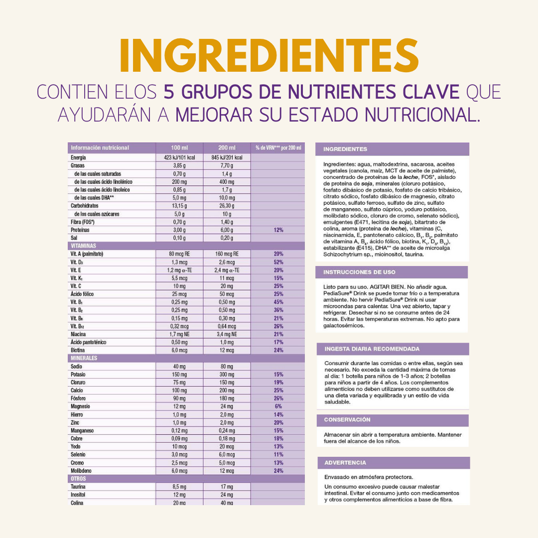 PediaSure® Líquido 220ml Vainilla